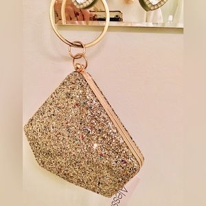 Beautiful gold Alessi handbag great for event , holiday night out